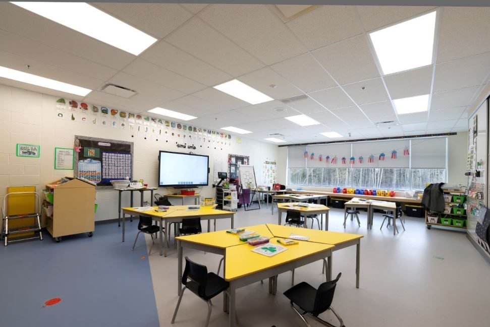 A neat class room with colorful decoration